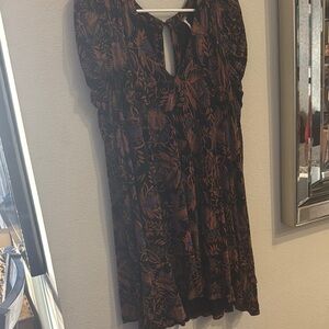 Floral Black and Brown Dress